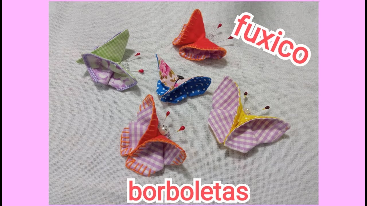 Fuxico de Borboletas Dupla Face - Todo feito a mão, sem máquina de costura