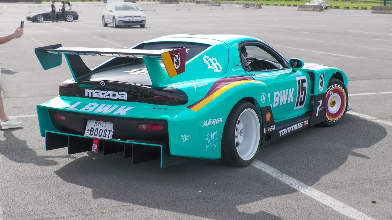 BIG Liberty Walk Car Meet | Huracan, Supra, RX7, NSX, I8, ... [Start-ups, Accelerations, Sounds]
