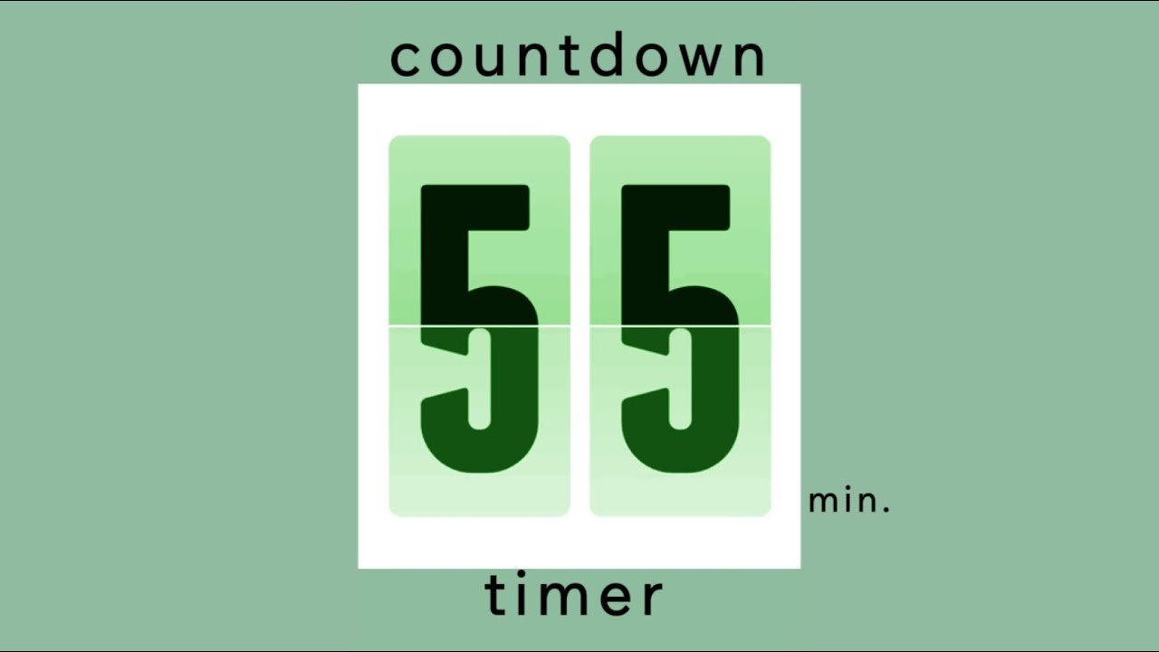 55 min countdown timer / mint design • flip timer • no music • only bell / productivity