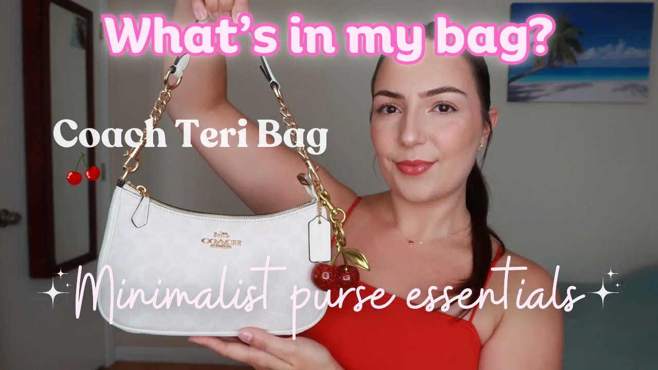 WHAT'S IN MY BAG? 👛 Minimalist purse essentials | Coach Teri Shoulder Bag ✨