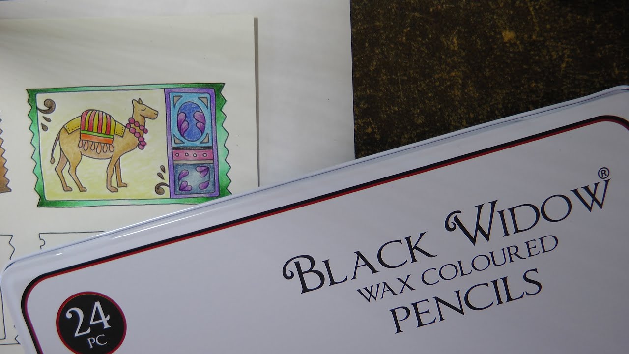 Black Widow Pencils Review and Colouring - from Worlds of Wonder by Johanna Basford