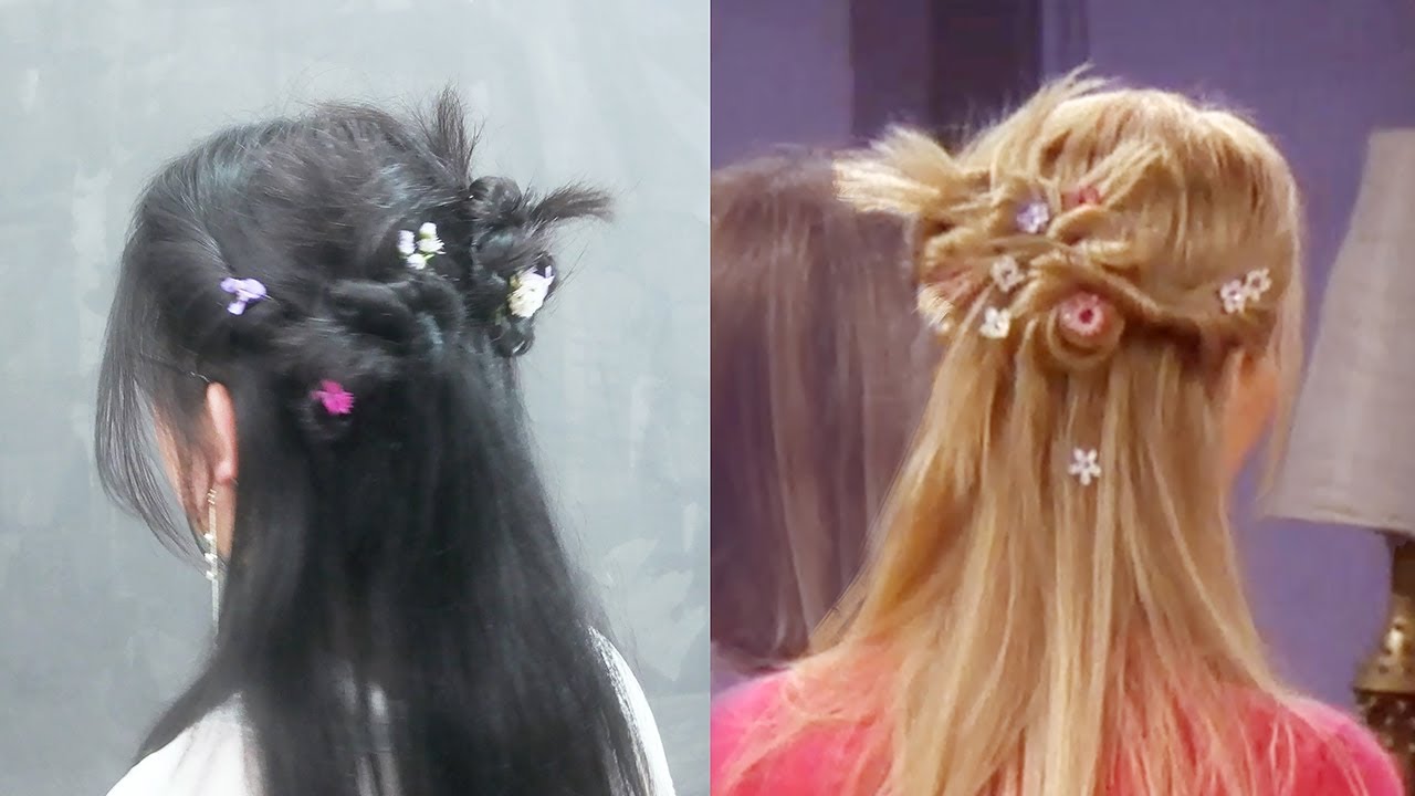 Friends Phoebe Hairstyles Tutorials | Cute hairstyle | 老友记菲比的半披发造型
