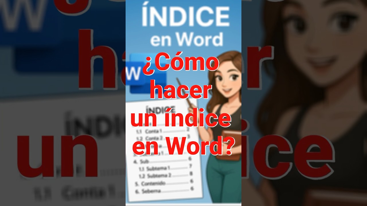 &iquest;C&oacute;mo hacer un &iacute;ndice en Word? #word #office #windows #indices  #curso #tutorial