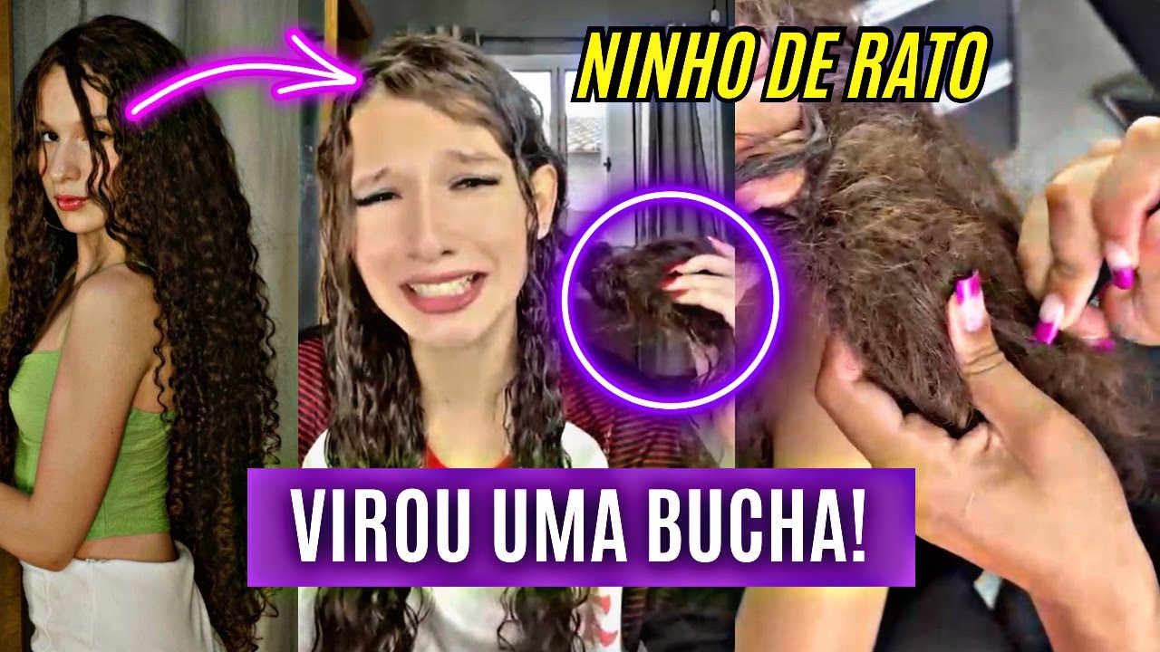 CABELO DE ADOLESCENTE VIRA PEDRA PÓS PENTEADO! TEVE CORTAR, QUE PENA!! 😱