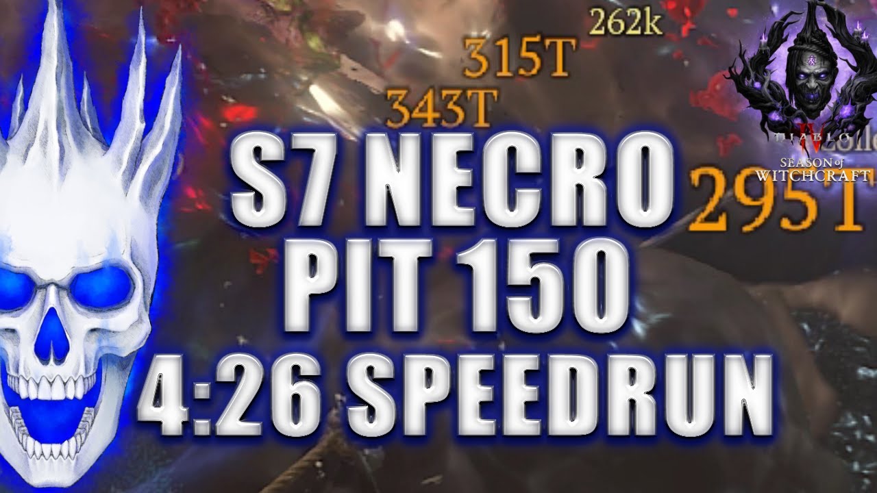 S7 NECRO 4 min 26 sec PIT 150 CLEAR SHADOW BLOOD WAVE | Diablo 4 Necromancer Season 7 Endgame Build