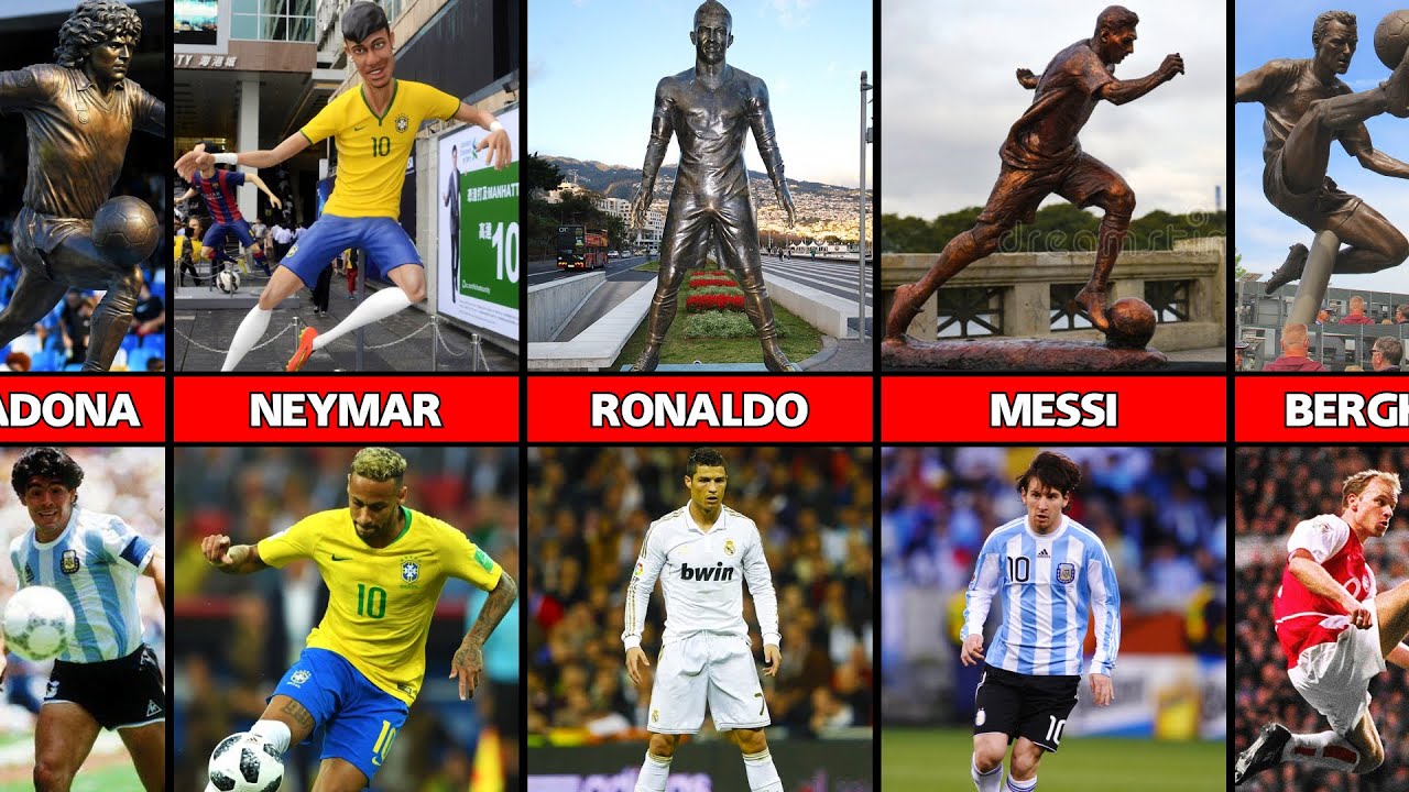 Statues Of The Most Famous Football Players.