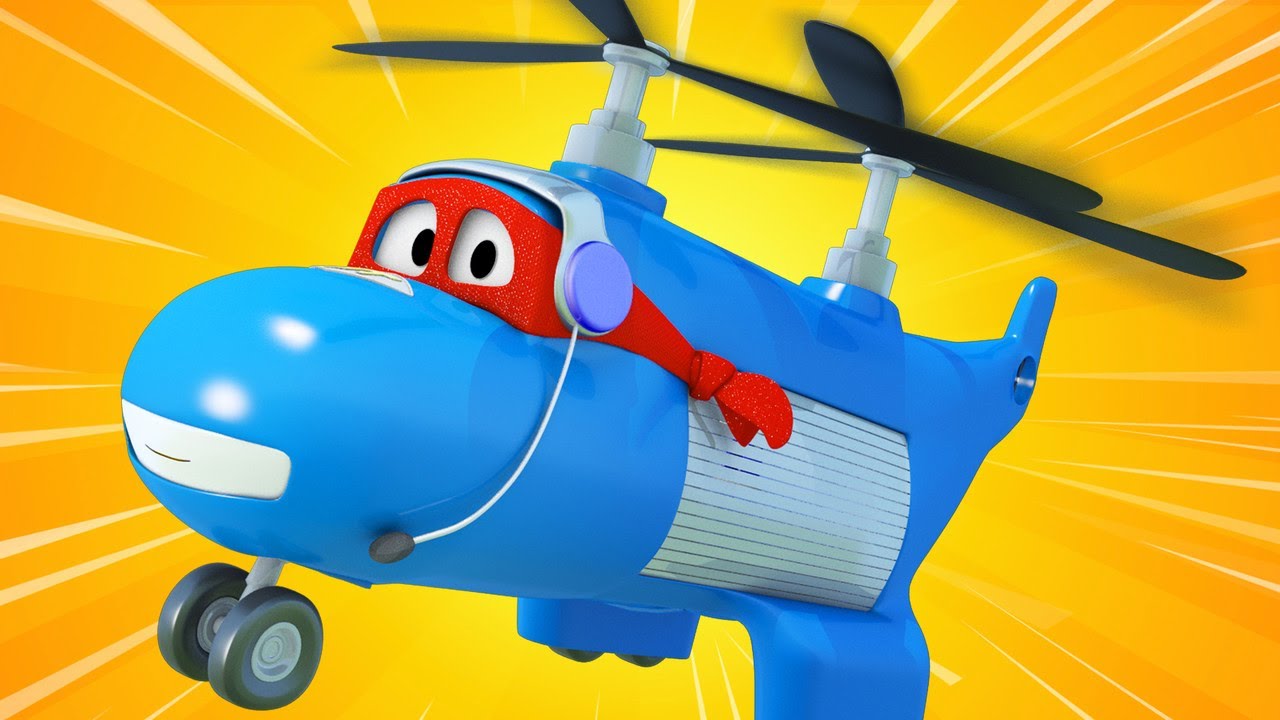 videos de caminhões para crianças - O caminhão helicóptero  - Carl o Super Caminhão