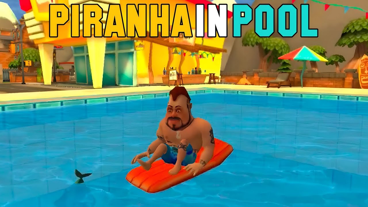 I TRAPPED NEIGHBOUR WITH MY PIRANHA FISH IN HIS POOL DARK RIDDLE STORY MODE GAMEPLAY 
