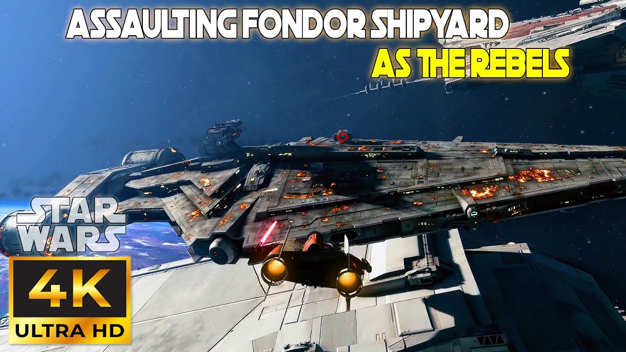 Attacking Fondor Shipyard as the Rebels | Star Wars Battlefront 2 | Starfighter Assault [PC 4K]