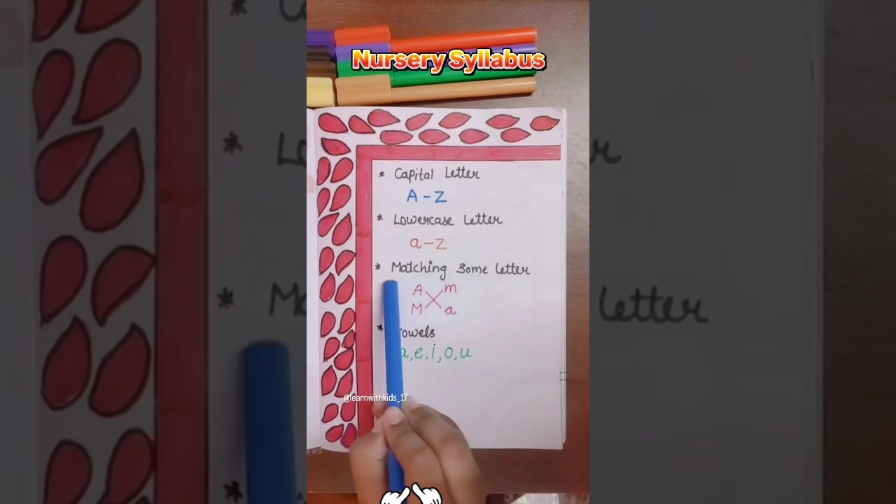 Nursery Syllabus 🤩 | save this video  for later #nursary #nursarysyllabus #montessori #homeschooling