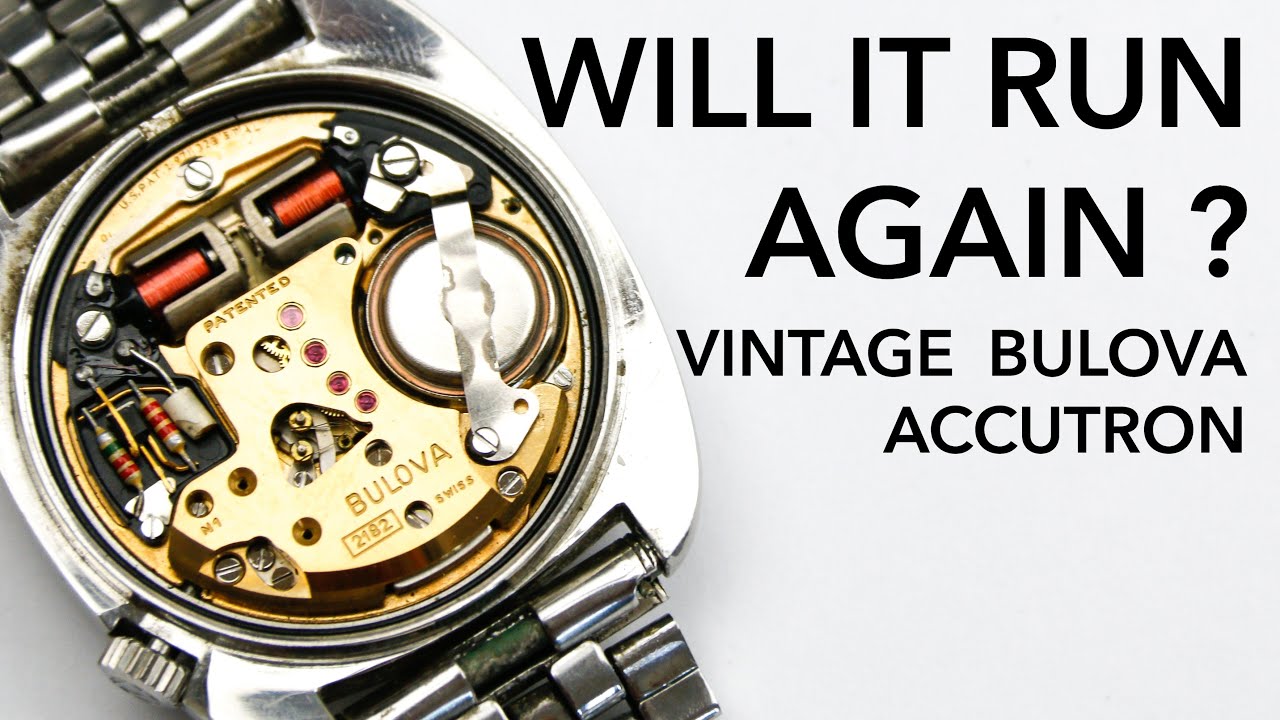Замена батарейки в винтажных часах BULOVA ACCUTRON 762 - камертонный механизм 2182 N1 ремонт часов