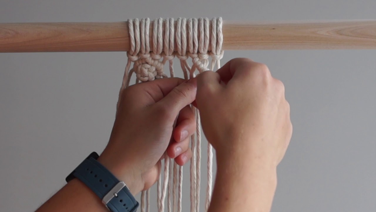 Macrame For Beginners - 28 Days of Knots! Day 12: Diamond Pattern with Berry Knot