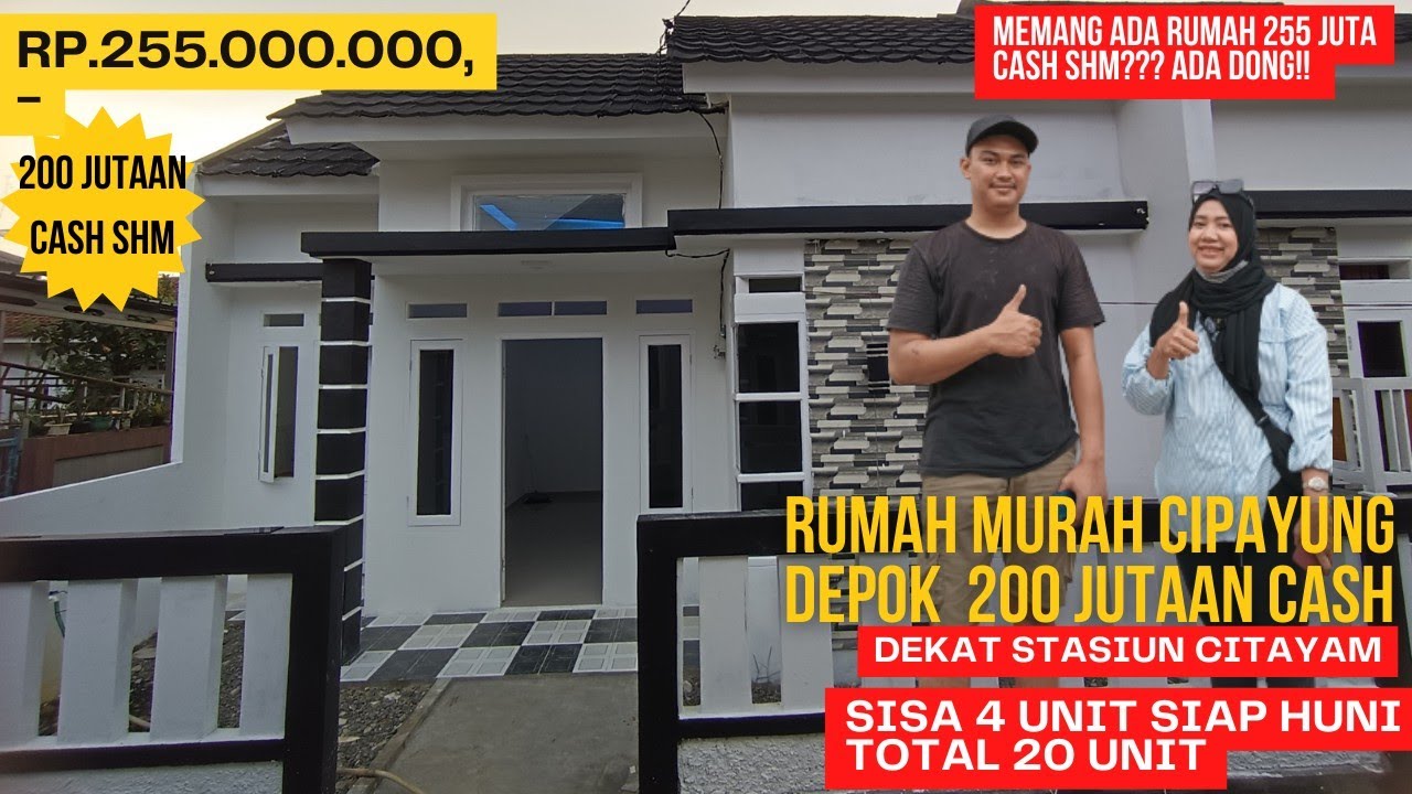 RUMAH MURAH 200 JUTAAN CASH SHM DEPOK CIPAYUNG PINGGIR JAKARTA DEKAT STASIUN CITAYAM TERMURAH