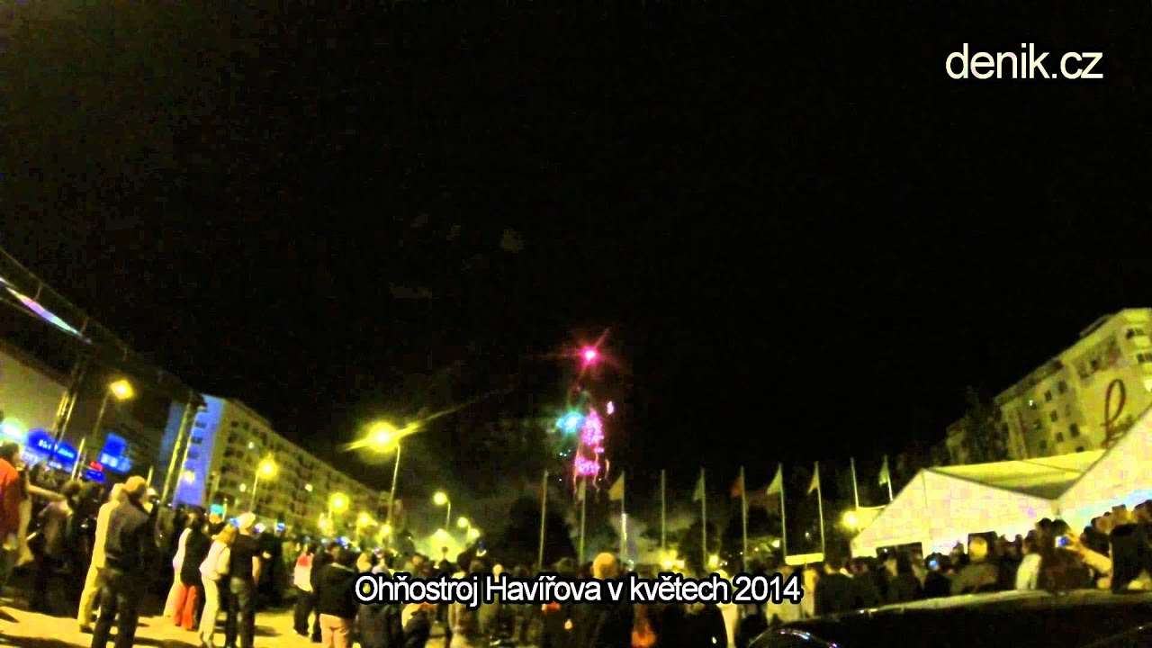 Ohňostroj v závěru slavnosti Havířov v květech 2014