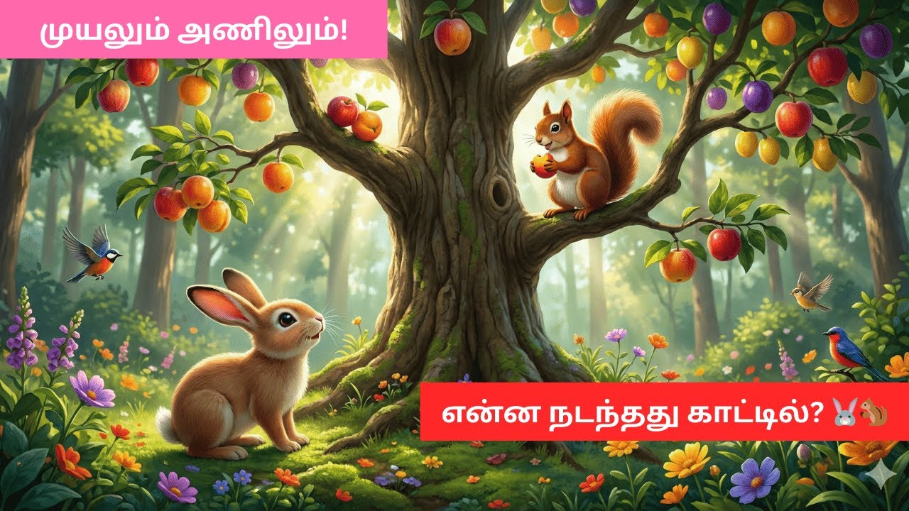 புத்திசாலி அணில் கற்றுத் தந்த கதை | Rabbit and Squirrel Kids Moral Story in Tamil | Gala Gala Kids