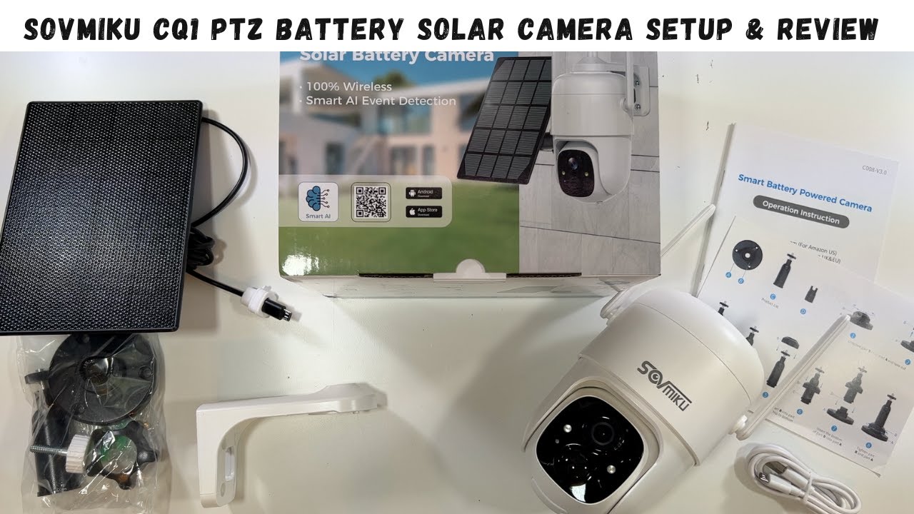 SOVMIKU CQ1 PTZ Battery Solar Camera Setup & Review