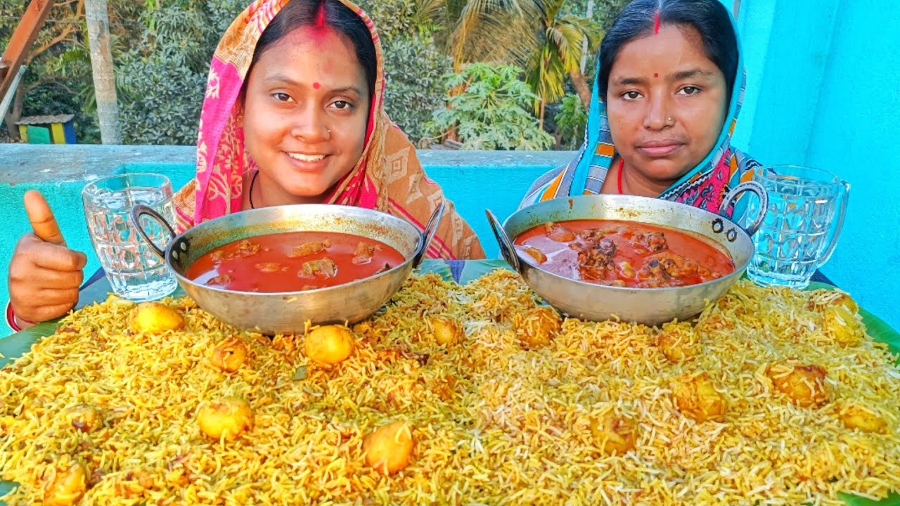 500+500 basmati aloo Biryani  & chicken curry challenging video... With punishment🤮
