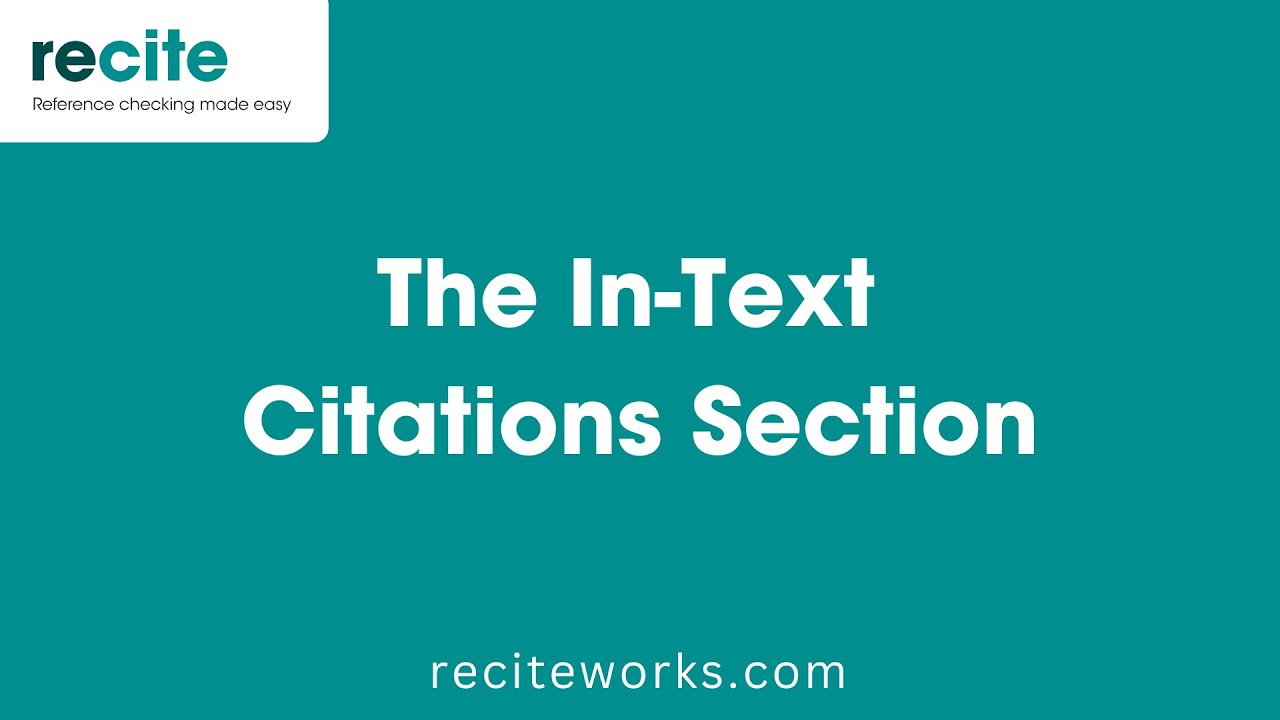 In-Text Citations Section