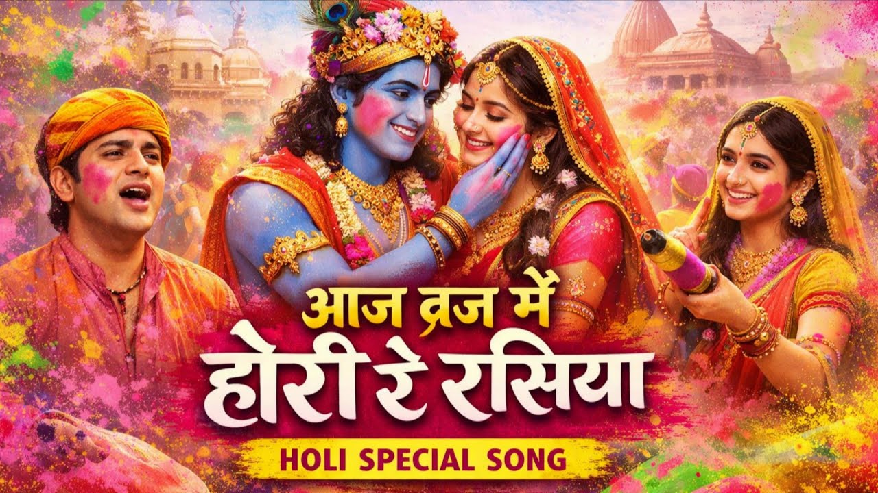 Aaj Braj Me Hori Re Rasiya || Krishna Bhajan || आज ब्रज मे होरी रे रसिया | Braj Ki Holi | Vrindavan 