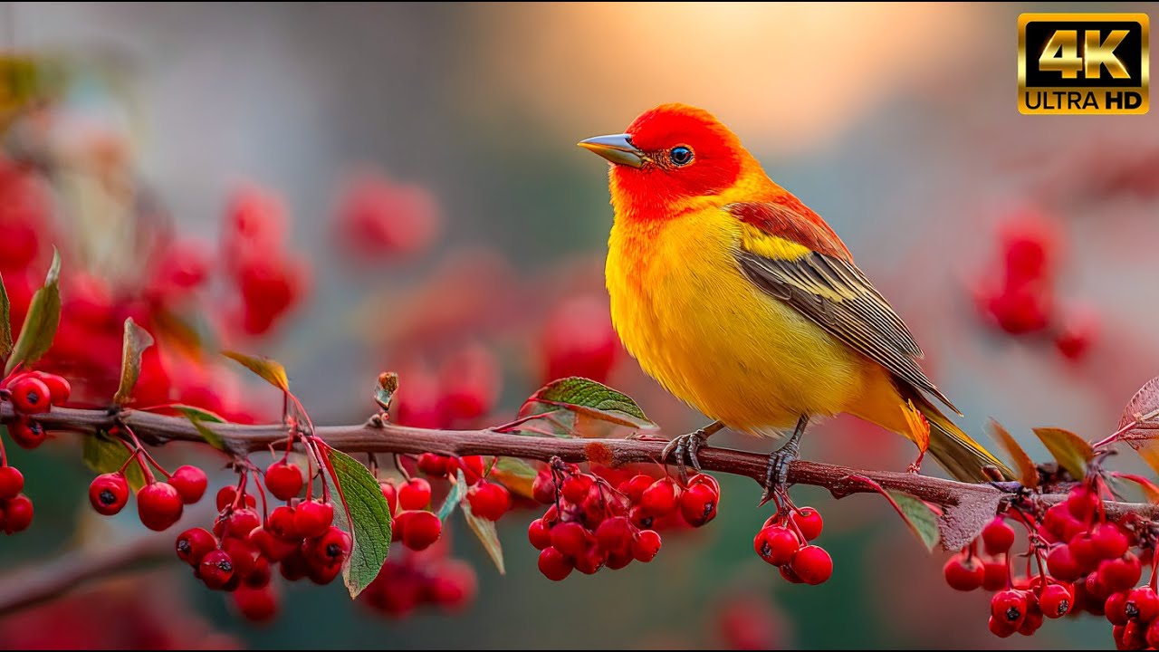 Soft Piano, Singing Birds & Gentle Rain 4K🕊️Perfect for Meditation, Relaxation & Deep Calm