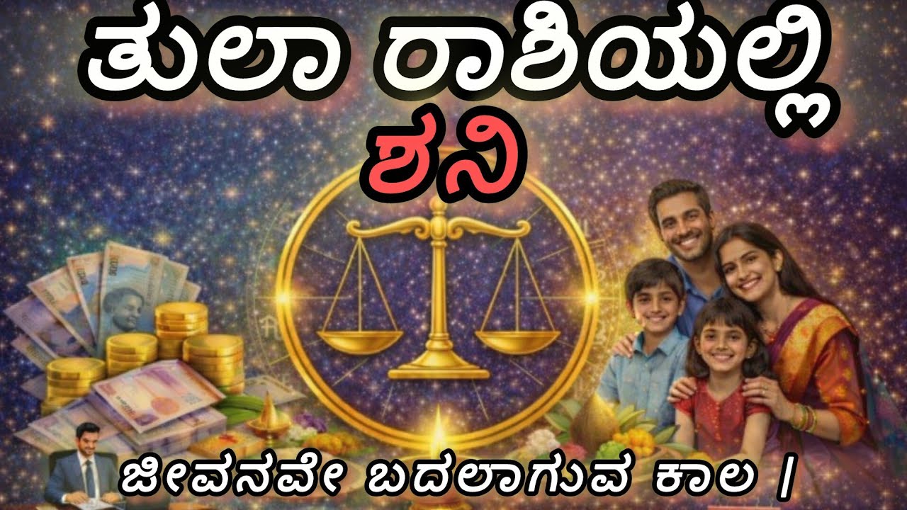 ತುಲಾ ರಾಶಿಯಲ್ಲಿ ಶನಿ – ಜೀವನವೇ ಬದಲಾಗುವ ಕಾಲ | Shani Dev Explained in Kannada/#Tula Rashi 