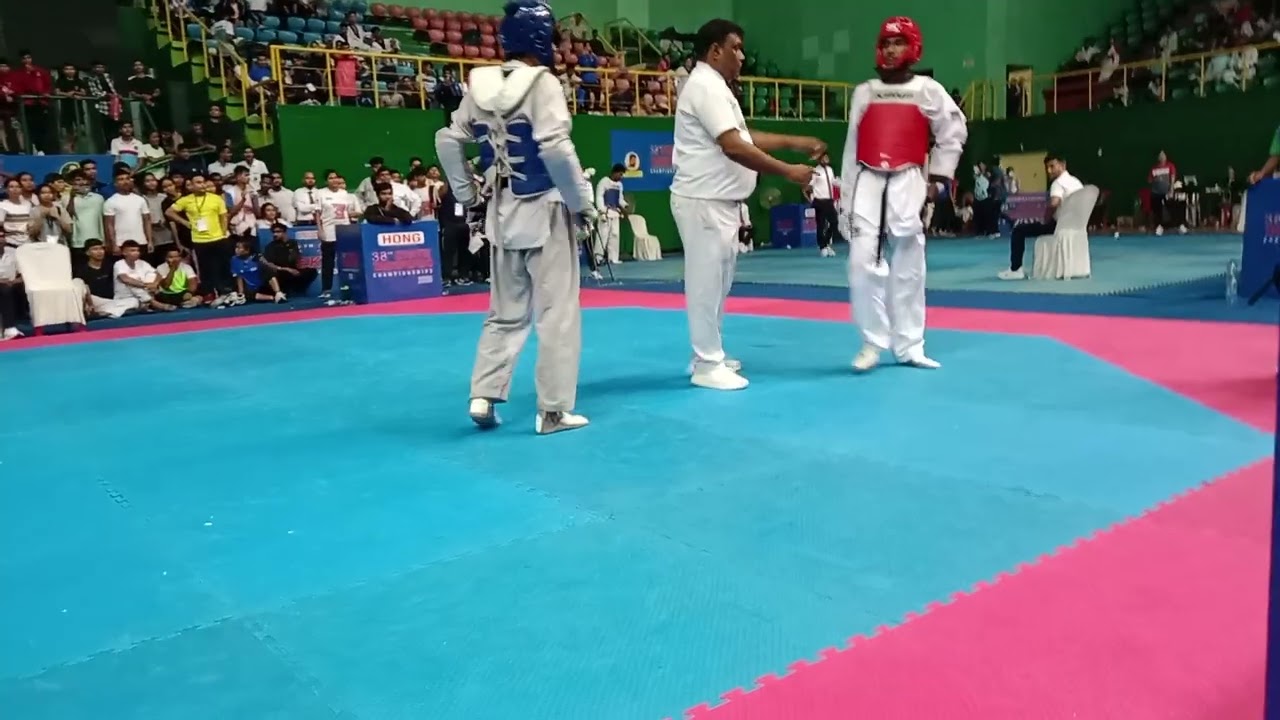 38th State taekwondo championship under 54kg senior boys final match