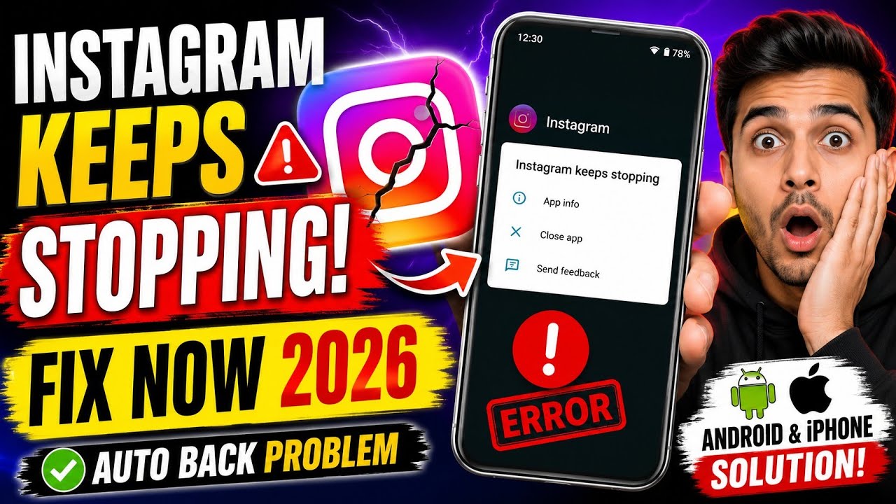 Fix Instagram Auto Back Problem 2026|Instagram Keep Stopping Problem | Instagram Bug Problem 