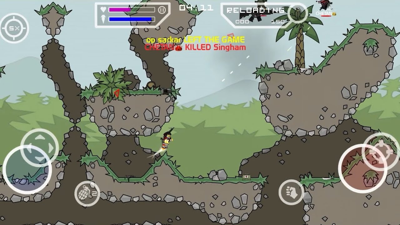 Mini Militia 13 Kills The Outpost Nostalgic Map Gameplay | Doodle Army 