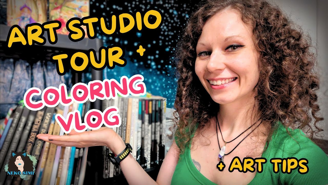 Art Studio Tour & Coloring Vlog + Tips for Adult Coloring