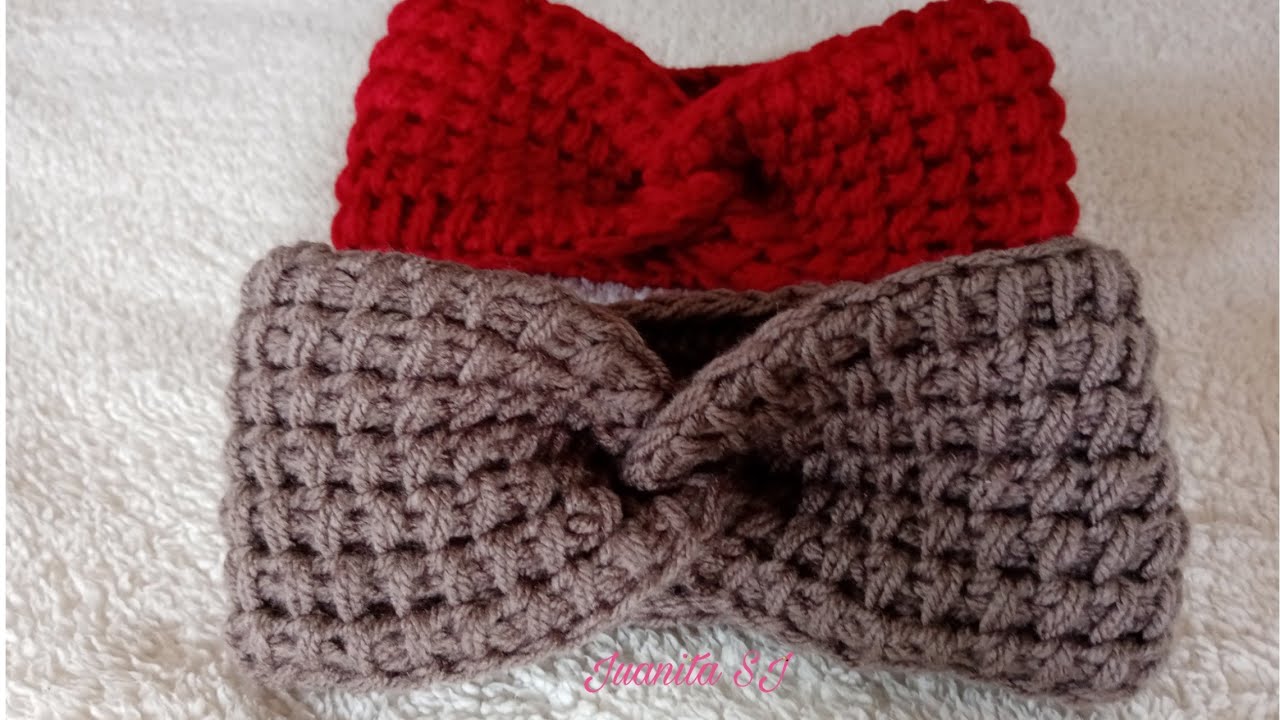 TURBANTE, DIADEMA TEJIDA A DOS AGUJAS, TODAS LAS TALLAS.
