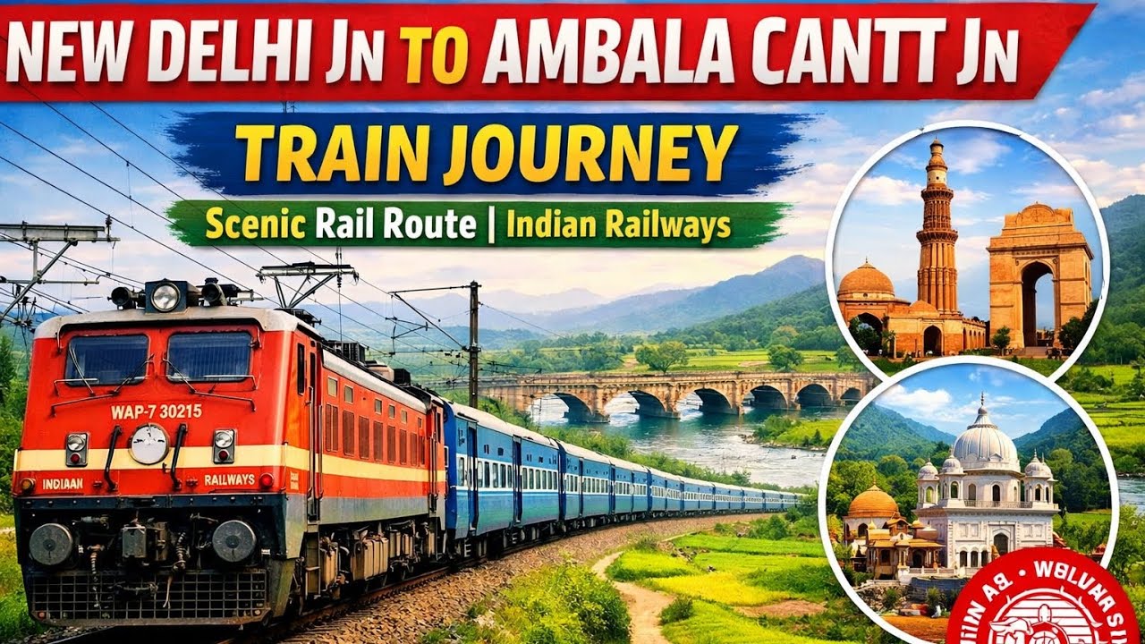 🚆 New Delhi Junction to Ambala Cantt Junction Train Journey | Scenic Rail Route | Indian Railways