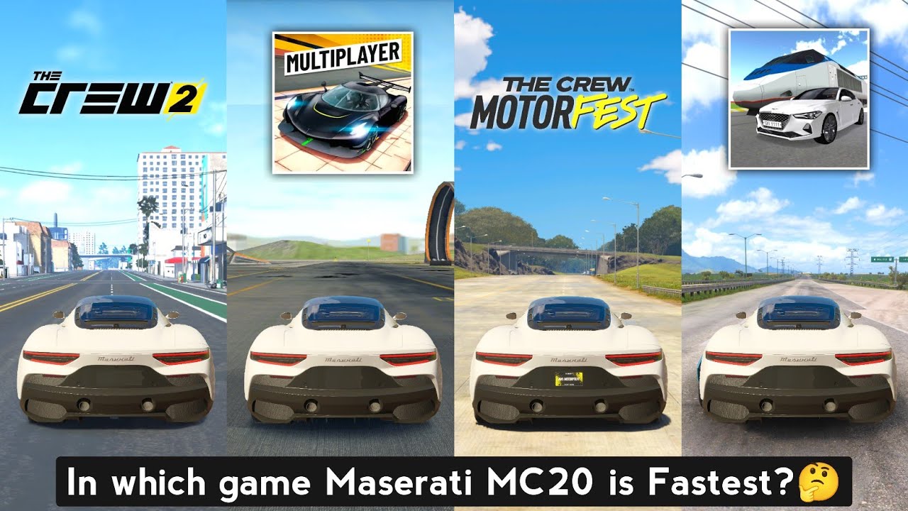 Maserati MC20 Top Speed in The Crew 2, Extreme Car Driving, The Crew Motorfest & 3D Driving Class