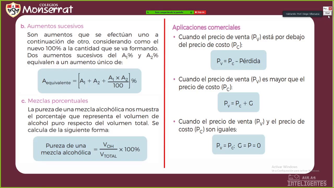 Tanto Por Ciento (Aptitud Matemática - 4to año de secundaria)