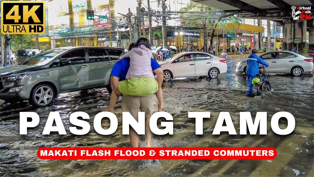 [4K] HORRIBLE Day a Not Better MAKATI | Flooded PASONG TAMO & Stranded Commuters