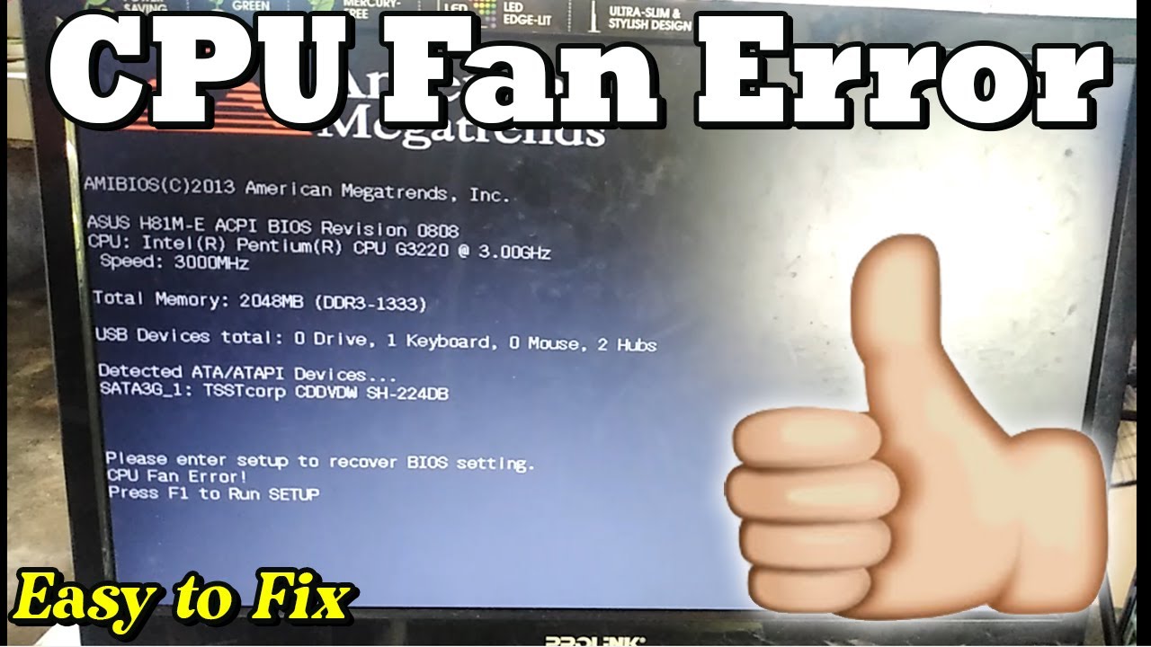 CPU Fan Error Solution