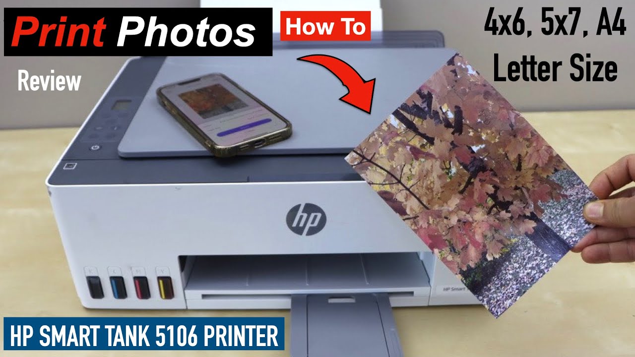 Печать фотографий на HP Smart Tank 5106, загрузка фотобумаги, обзор качества печати!