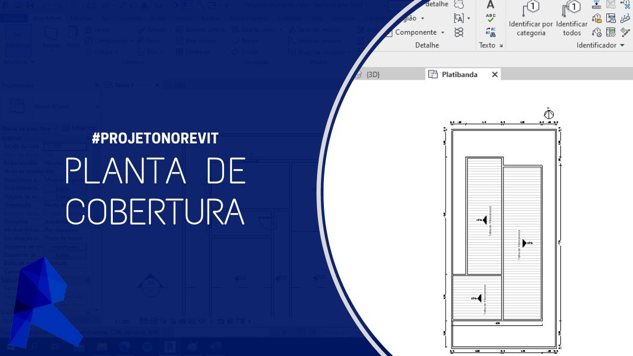 COMO FAZER UMA PLANTA DE COBERTURA NO REVIT - #CURSONOREVIT | (AULA - 5)