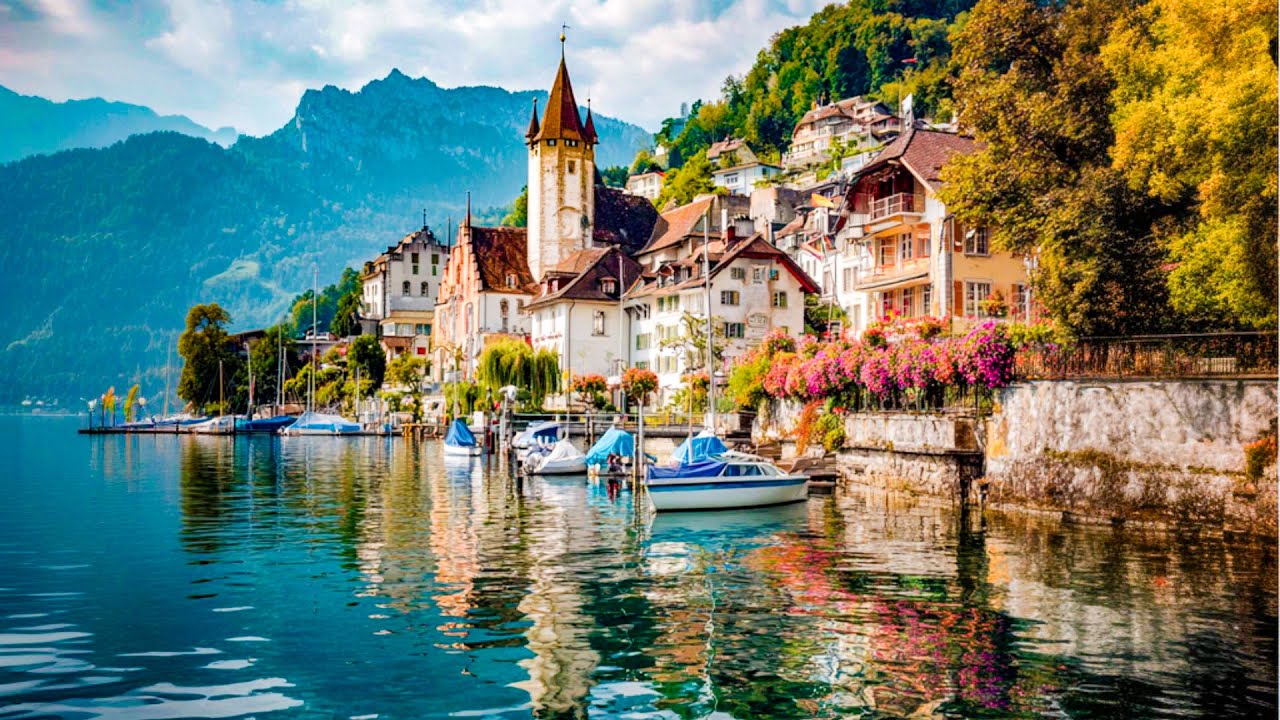 Вегgis | Швейцарская Ривьера на озере Люцерн 🇨🇭 4K Пешеходный Тур | Швейцария