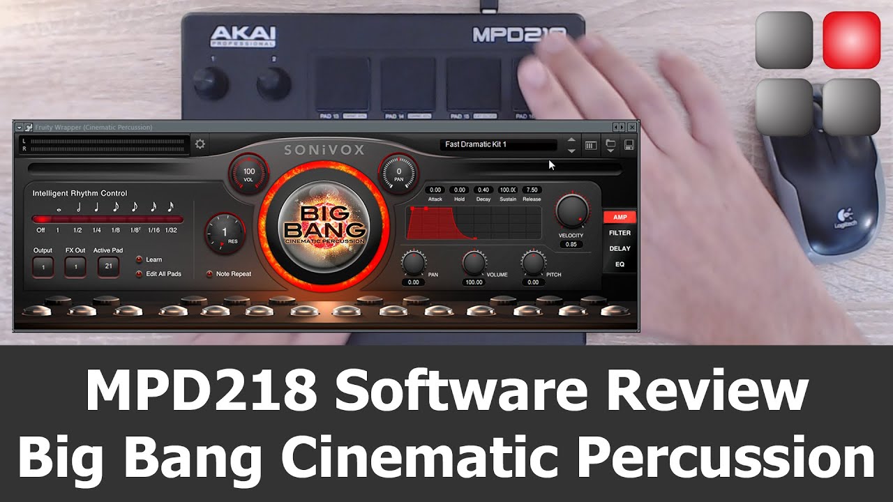 AKAI MPD2 Software Review - Big Bang Cinematic Percussion - MPD218 / MPD226 / MPD 232