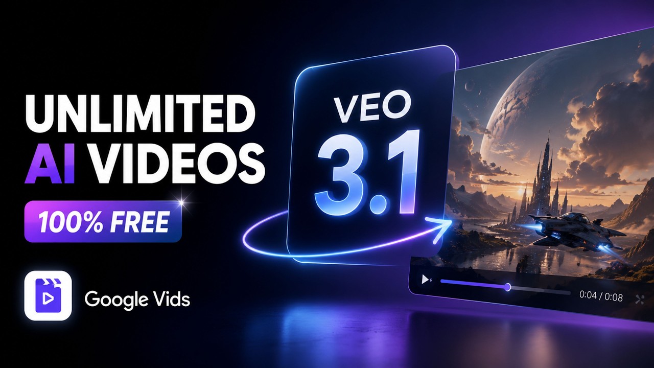 Create Unlimited AI Videos for FREE using Veo 3.1 in Google Vids! 🚀