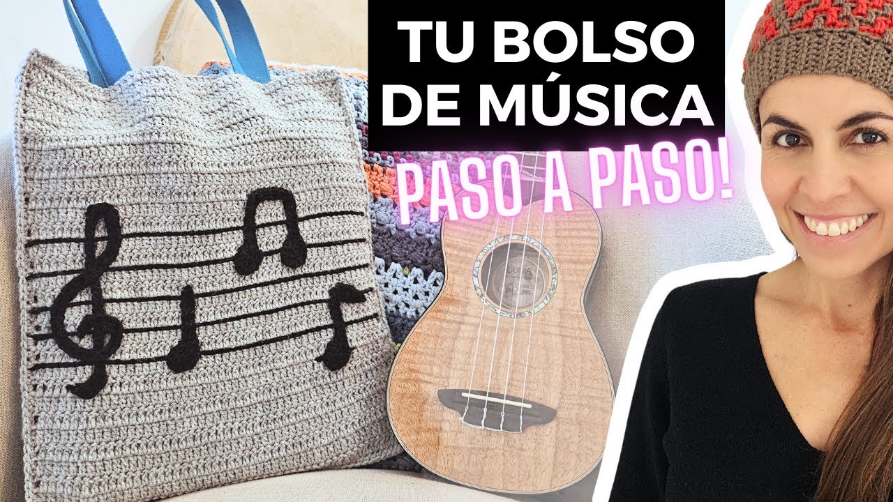 Cómo Tejer un Bolso con Notas Musicales a Crochet | Tutorial Paso a Paso para Principiantes