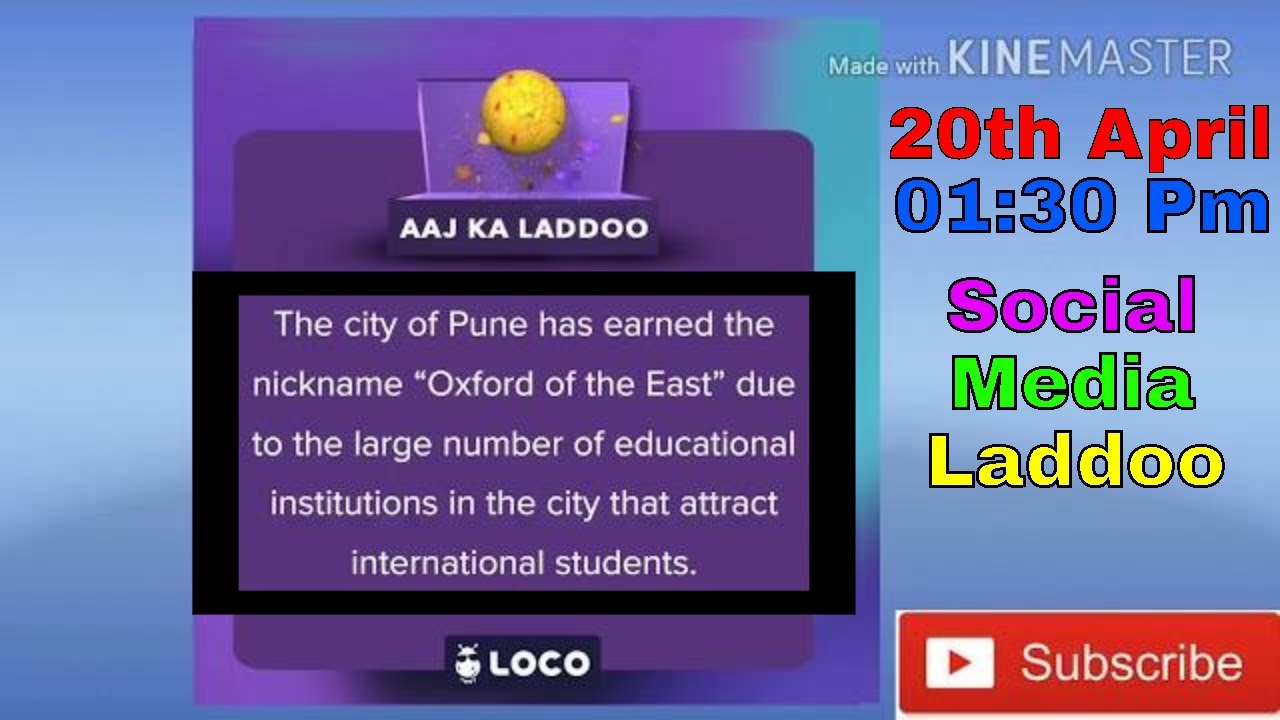 Loco Social Media Ladoo 20 April Afternoon 01:30 pm | aaj dopher ka social  media | Win FREE Lives |