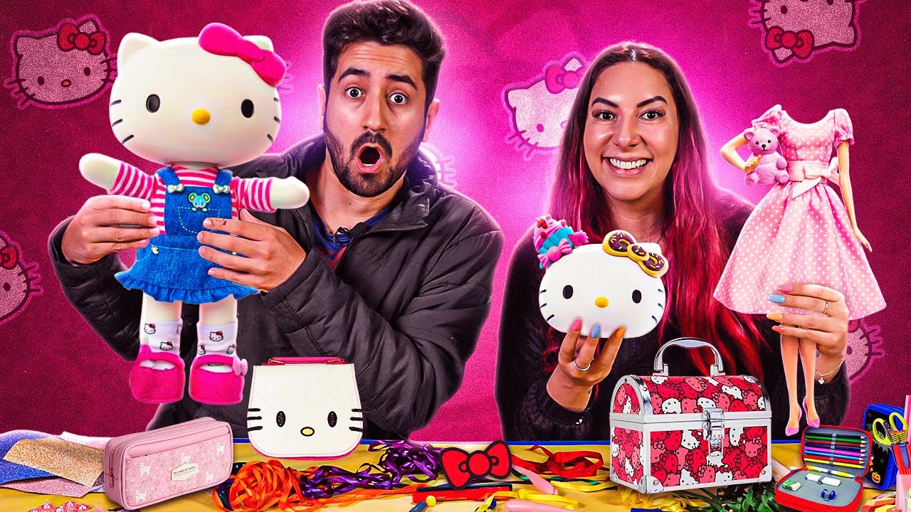 TRANSFORMAMOS BONECA DE 2 REAIS EM HELLO KITTY | Gabriel e Shirley 2.0
