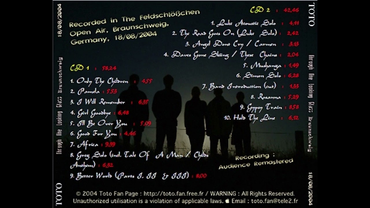 Toto | Live at Feldschlößchen Open Air Festival, Braunschweig, Germany | 2004-08-18 | Audience Audio