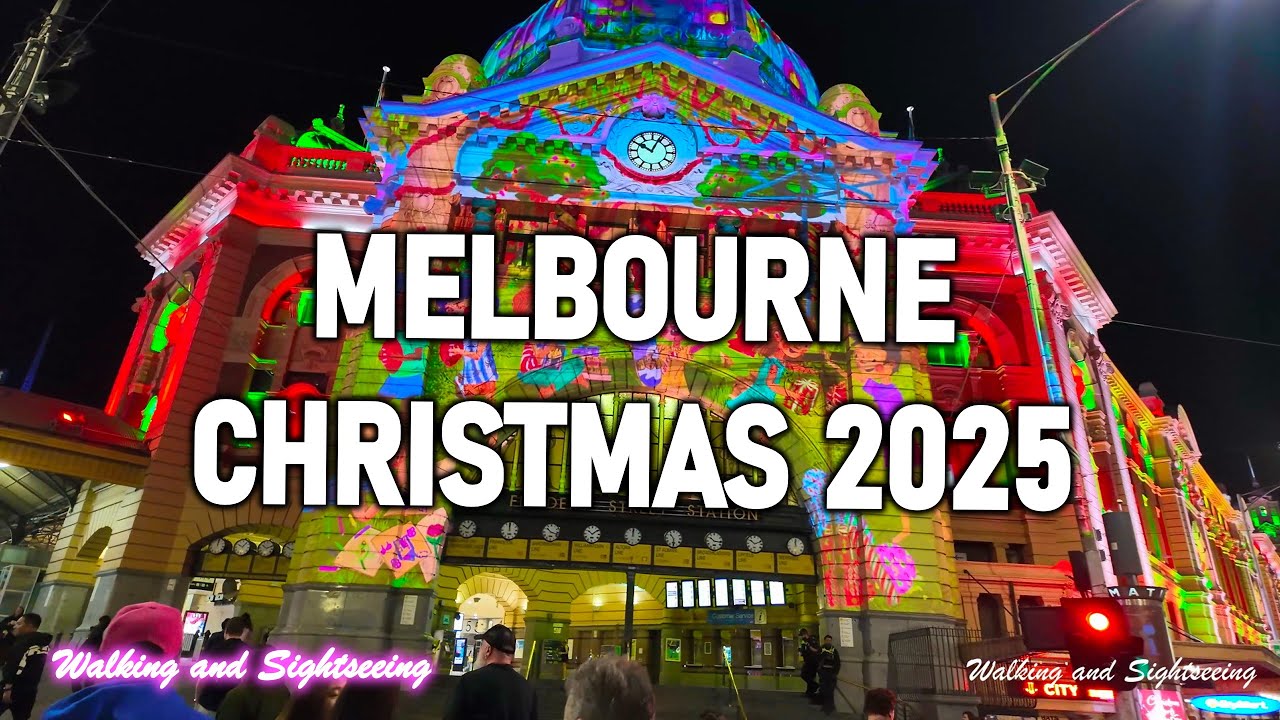 Melbourne Christmas Lights Walk 2025 🇦🇺 | Festive Decorations in 4K🎅Fed Square 🎄 Southbank & Crown🎁