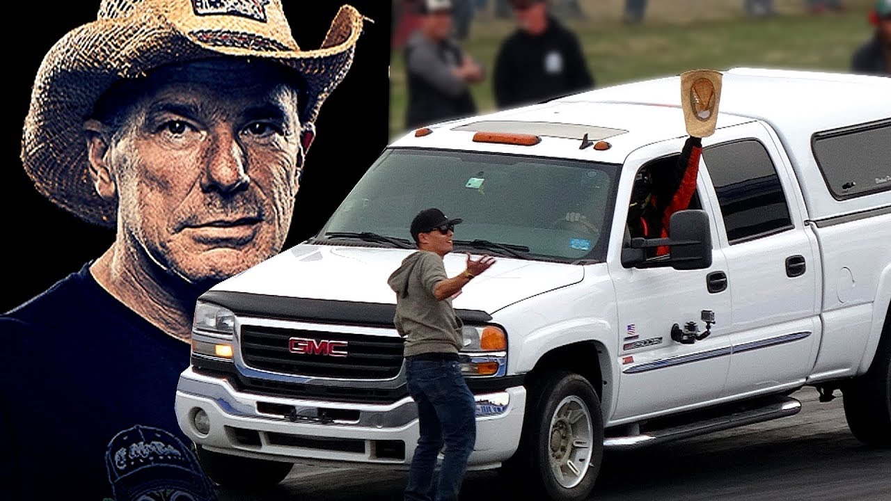 FarmTruck drag racing his tow rig in daily driver race Tulsa Oklahoma