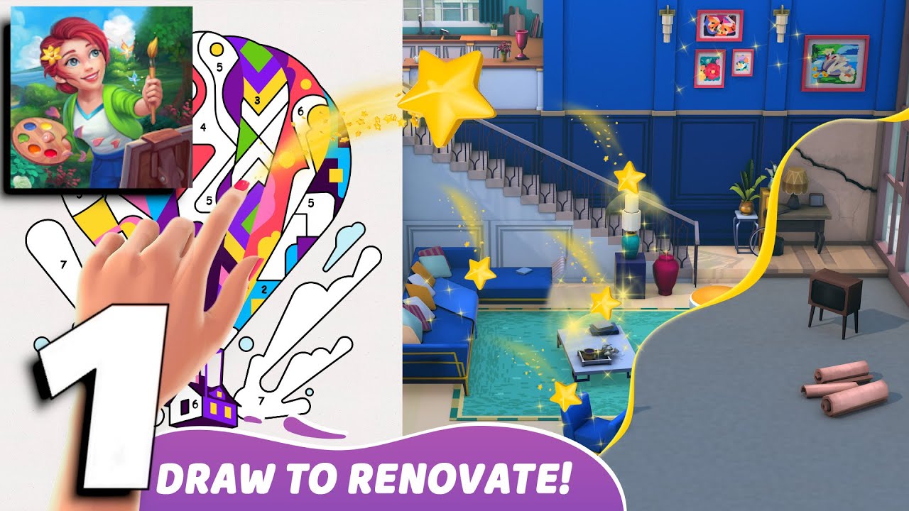 Gallery Coloring Book by Number & Home Decor Game - Gameplay Part 1 (Android,iOS)