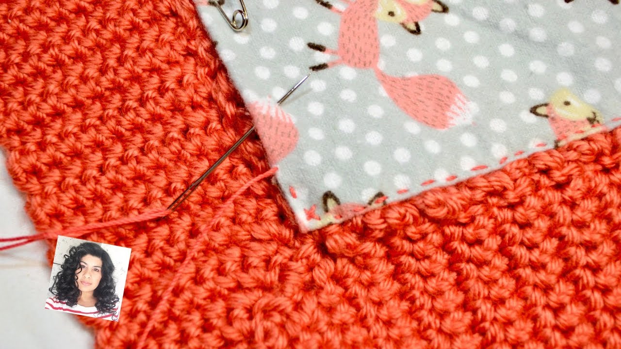 How To Hand Sew Lining To A Crochet/ Knit Blanket | No Sewing Machine | Mitered Corner