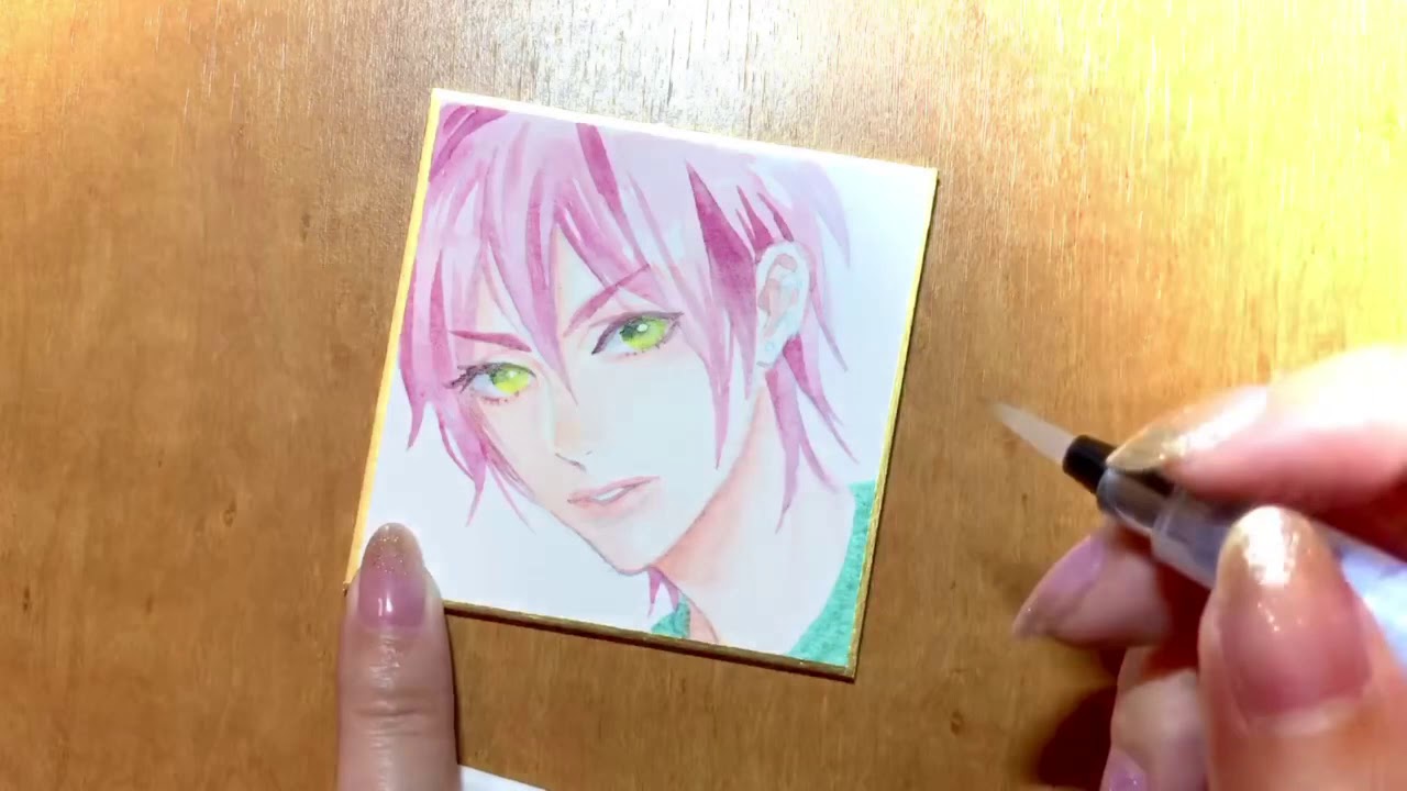 ホワイトワトソン色紙に描いてみた。