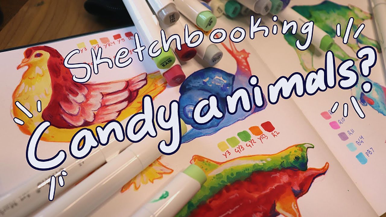 Candy Animals (Or trying ) Filling a spread in my sketchbook! Ramble and Sketch